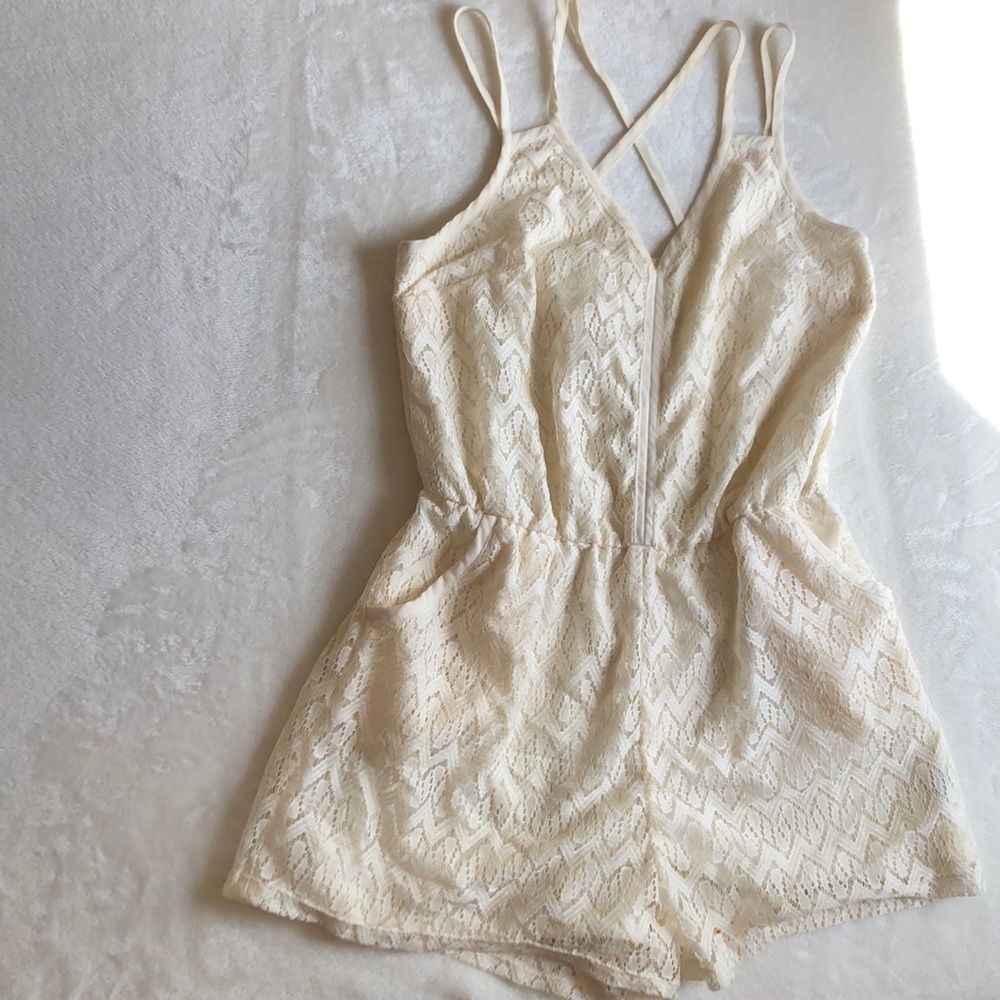 White lace romper